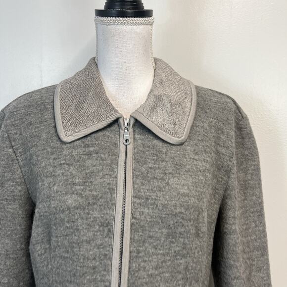 Geiger Pure Full Zip Cardigan Sweater Jacket size 36 6 Gray Silver Wool Austria - Picture 3 of 10